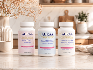 Pack Rituel Complet AURAA : FEM CYCLE, CALM RITUAL et INNER FLORA